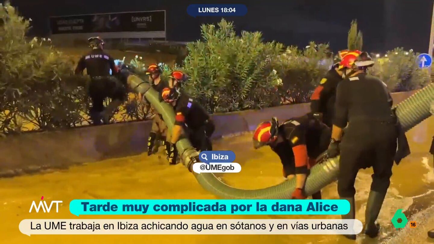 La UME trabaja en Ibiza para achicar agua tras la DANA Alice