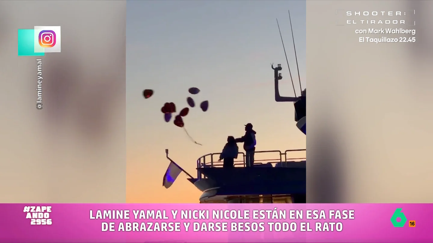Nacho García, irónico al ver a Lamine Yamal y Nicki Nicole lanzando globos desde un yate: "¿Quién no ha hecho eso?" Nacho García, analiza en este vídeo las muestras de cariño entre Lamine Yamal y su novia Nicki Nicole que han subido a sus redes, mientras que Dani Mateo les reclama que se vayan un fin de semana a Cabárceno para que haya "cachorro".