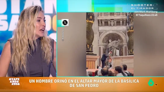 Isabel Forner, al descubrir que un hombre ha orinado en la Basílica de San Pedro: "¿Qué se le pasa por la cabeza?" El hombre ha decidido aliviar sus ganas de orinar frente al altar mayor de la Basílica de San Pedro, en el Vaticano. El momento ha quedado grabado y, rápidamente, se ha hecho viral en redes.