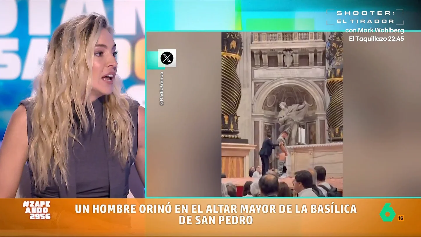 Isabel Forner, al descubrir que un hombre ha orinado en la Basílica de San Pedro: "¿Qué se le pasa por la cabeza?" El hombre ha decidido aliviar sus ganas de orinar frente al altar mayor de la Basílica de San Pedro, en el Vaticano. El momento ha quedado grabado y, rápidamente, se ha hecho viral en redes.