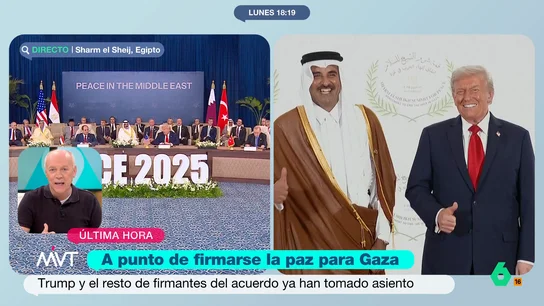 Iñaki López, sobre la sonrisa de Trump en la firma del acuerdo de paz para Gaza: "Se ha blanqueado los dientes para hoy, seguro" Iñaki López, sobre la sonrisa de Trump en la firma del acuerdo de paz para Gaza: "Se ha blanqueado los dientes para hoy, seguro"
