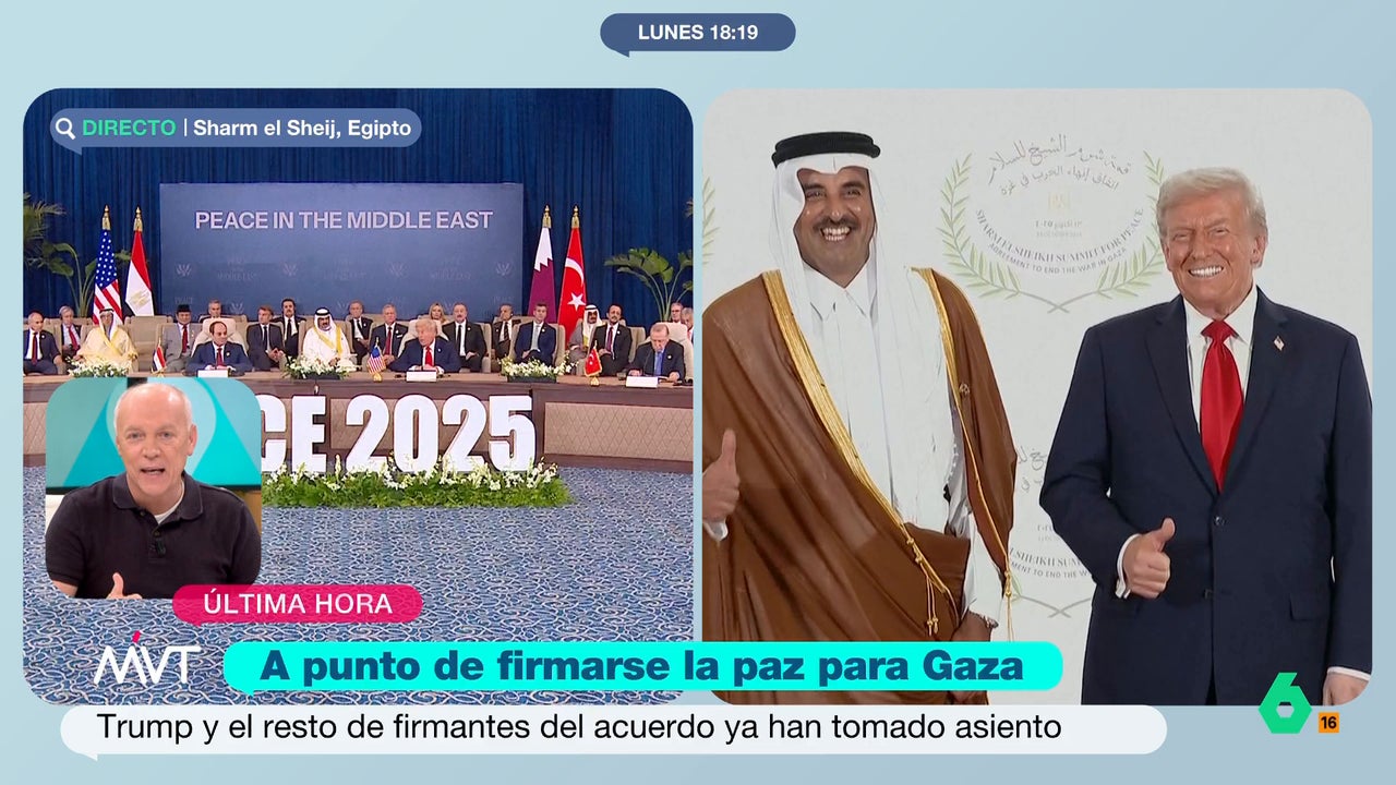 Iñaki López, sobre la sonrisa de Trump en la firma del acuerdo de paz para Gaza: "Se ha blanqueado los dientes para hoy, seguro"