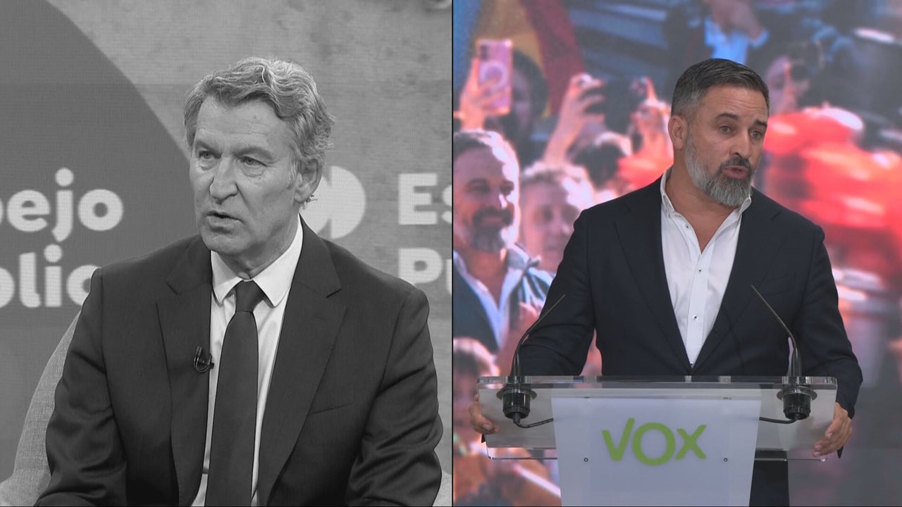 Feijóo compara a Abascal con Bildu tras su plantón el 12-O y el líder de Vox dice que "se ha debido dar un golpe en la cabeza"