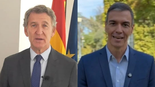 Alberto Núñez Feijóo y Pedro Sánchez. Alberto Núñez Feijóo y Pedro Sánchez.