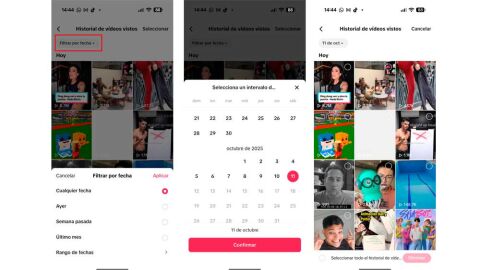 Buscando vídeos por fecha en TikTok