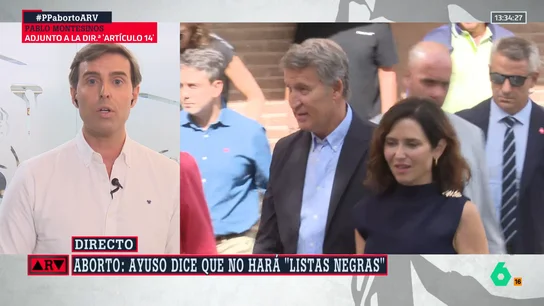 Montesinos confirma que Ayuso va "completamente por libre" dentro del PP en el tema del aborto: "En su entorno reconocen que en Madrid les funciona" Montesinos confirma que Ayuso va "completamente por libre" dentro del PP en el tema del aborto: "En su entorno reconocen que en Madrid les funciona"