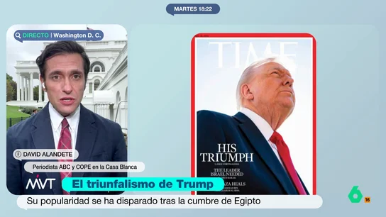 David Alandete desvela un sorprendente dato de Trump: "Se ha colgado la foto de la ficha policial en el despacho Oval" David Alandete analiza en este vídeo la euforia "apenas contenida" en la Casa Blanca tras el papel de Trump en el acuerdo de paz en Gaza y las quejas del presidente de EEUU por su foto en la portada de la revista 'Time'.