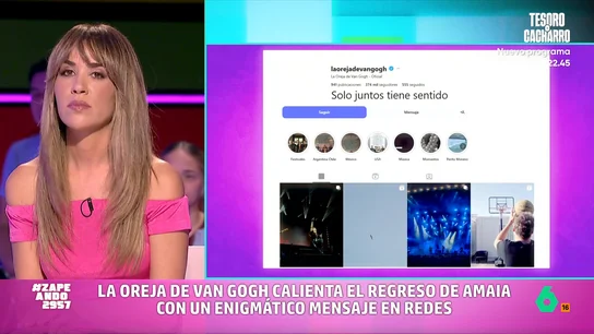 María Gómez reacciona a las novedades de 'La Oreja de Van Gogh' y pide que el 14-O sea declarado su día Si hace justo un año se anunciaba el adiós de Leire Martínez, hoy podría confirmarse la vuelta de Amaia Montero a 'La Oreja de Van Gogh'. Mientras, su guitarrista Pablo Benegas también dice que se va. El análisis de María Gómez, en este vídeo.