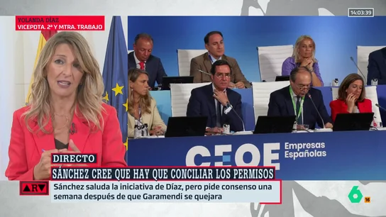 Yolanda Díaz celebra el "cambio" de Garamendi sobre los permisos por fallecimiento y le manda una petición: "Vuelva a ser quien era" Yolanda Díaz celebra el "cambio" de Garamendi sobre los permisos por fallecimiento y le manda una petición: "Vuelva a ser quien era"