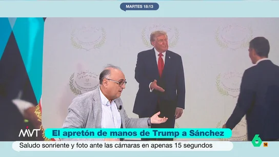 Un experto en lenguaje no verbal analiza el saludo de Trump a Sánchez: "Es una microexpresión de desprecio, de superioridad" José Luis Martín Ovejero, experto en comunicación no verbal, analiza en este vídeo los gestos de Donald Trump con algunos mandatarios, desde el "combate" con Macron hasta la frialdad con Giorgia Meloni.