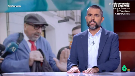 Dani Mateo pide el VAR para ver si Koldo García se ha chocado con una cámara: "Hay un poco de piscinazo" El exasesor de José Luis Ábalos ha protagonizado este jueves un tenso momento con los reporteros que le esperaban a su salida del despacho de su abogada.