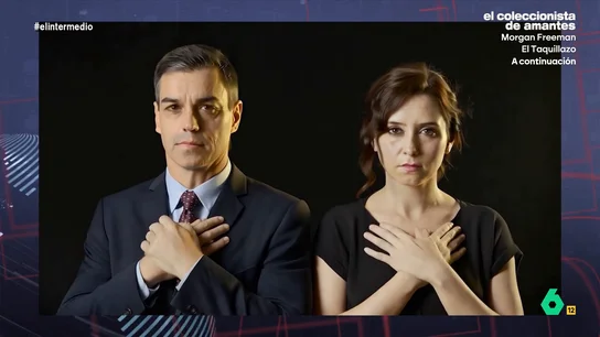 'Ayuso' dedica una canción de Rocío Jurado a Sánchez: "Es un gran necio, un estúpido engreído..." El Gran Wyoming anuncia que ha podido 'acceder', en exclusiva, a un vídeo de la 'presidenta madrileña' en la que canta una popular canción de la tonadillera de Chipiona: 'Ese hombre'.