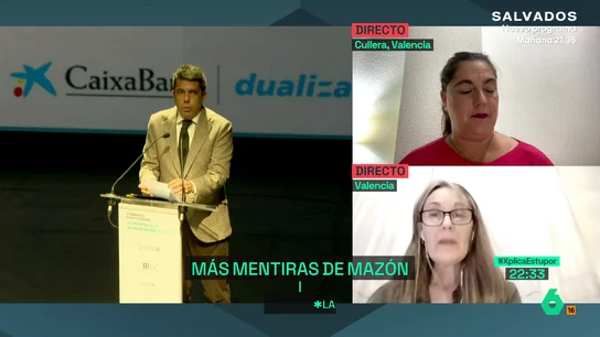 Rosa Álvarez, portavoz de víctimas de la DANA, sobre la posible presencia de Mazón en el funeral de Estado: "Le pedimos que no acuda" Rosa Álvarez, portavoz de víctimas de la DANA, sobre la posible presencia de Mazón en el funeral de Estado: "Le pedimos que no acuda"