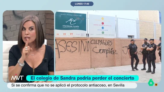"Podría ser condenado a la extinción": Bea de Vicente, sobre el colegio de Sandra, la joven que se ha suicidado en Sevilla El colegio de Sandra, la joven de 14 años que sufría acoso escolar y se ha suicidado en Sevilla, está siendo investigado por la Fiscalía de Menores por no haber aplicado los protocolos. En este vídeo, Bea de Vicente explica a qué se enfrentaría.