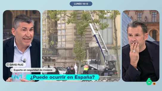 David Ruiz explica por qué en el Prado no pasaría lo del Louvre: "¿Qué obrero aparece un domingo por la mañana para una obra?" David Ruíz, experto en seguridad de museos, analiza el robo en el Louvre y por qué algo similar no podría ocurrir en El Prado, donde hay cámaras exteriores y "el acercamiento de esa furgoneta en España es inviable".