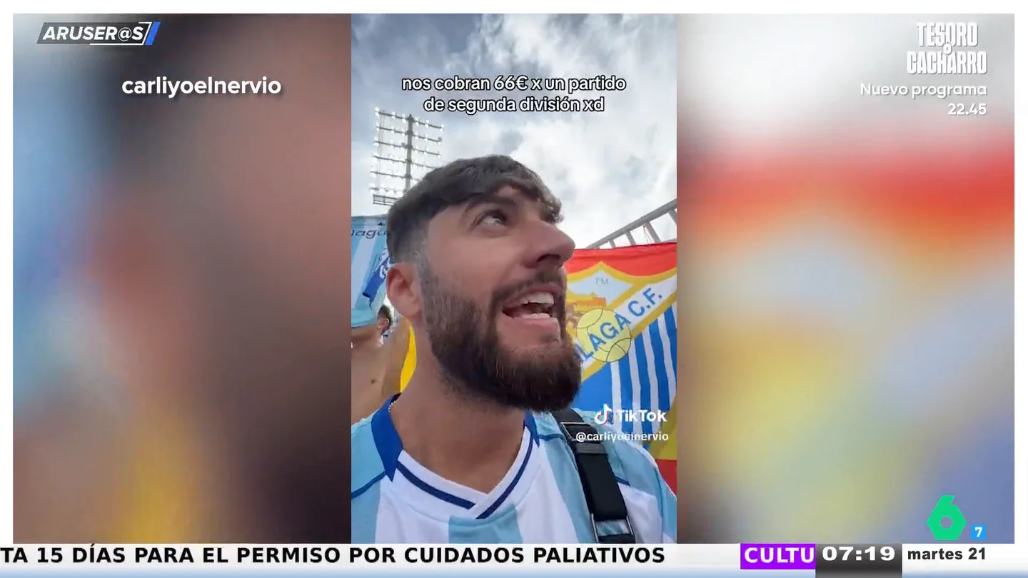 El vídeo de Carliyo quejándose del precio de las entradas para el fútbol: "66 euros para un partido de mierda de Segunda División" El vídeo de Carliyo quejándose del precio de las entradas para el fútbol: "66 euros para un partido de mierda de Segunda División"