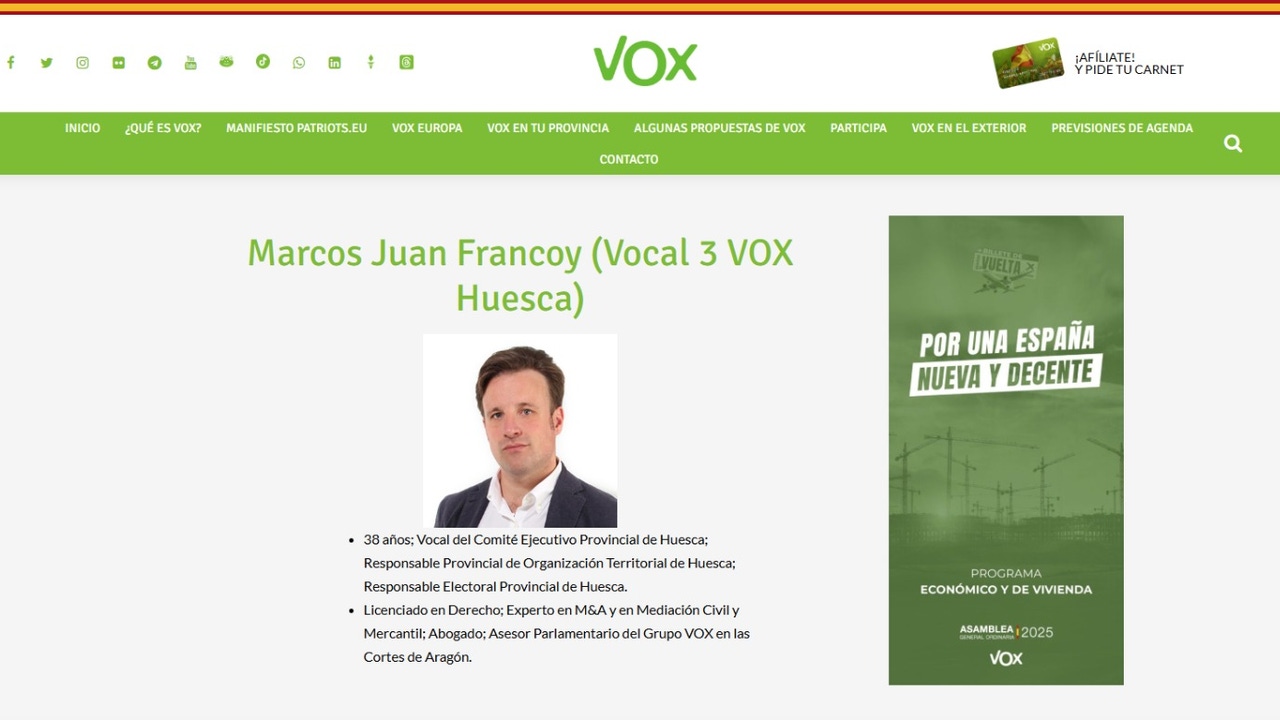 "Nuestras calles apestan a kebab y pañuelos": los lamentables mensajes que le han costado el puesto a Marcos Francoy como asesor de Vox