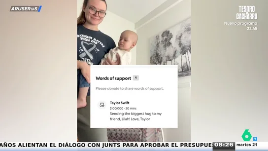 Taylor Swift dona 100.000 dólares para pagar el tratamiento de Lila, una niña con cáncer cerebral Taylor Swift dona 100.000 dólares para pagar el tratamiento de Lila, una niña con cáncer cerebral