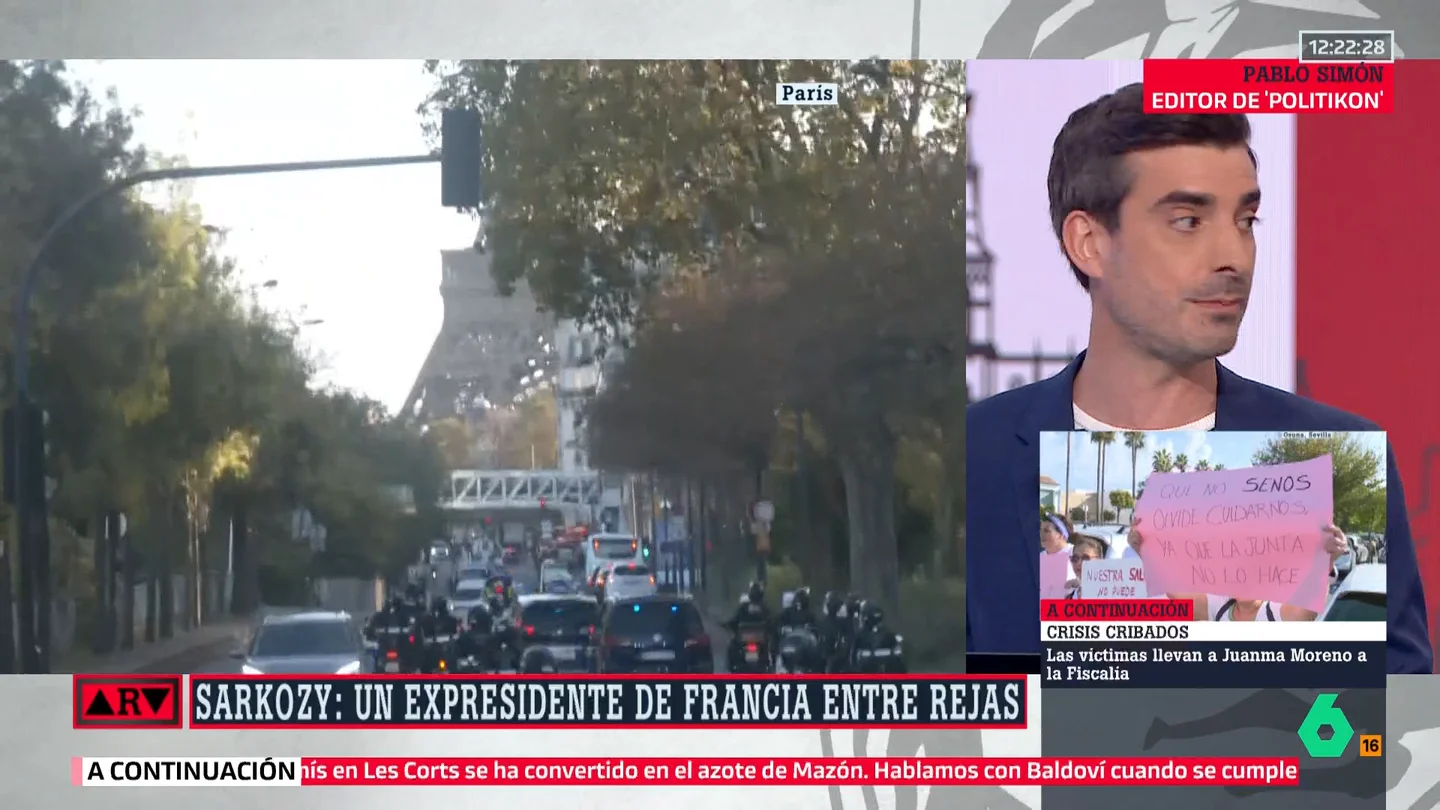 Pablo Simón ve positiva la condena a Sarkozy: "Que un presidente de la República pueda ser juzgado y condenado por corrupción es algo por lo que felicitarse" Pablo Simón ve positiva la condena a Sarkozy: "Que un presidente de la República pueda ser juzgado y condenado por corrupción es algo por lo que felicitarse"