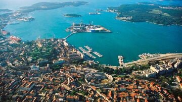 Vista aérea de Pula. Croacia
