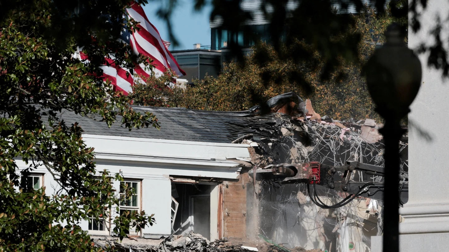 Demolición de parte del ala este de la Casa Blanca, en Washington Demolición de parte del ala este de la Casa Blanca, en Washington
