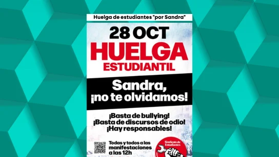 Cartel de la convocatoria de huelga en recuerdo de Sandra Peña. Cartel de la convocatoria de huelga en recuerdo de Sandra Peña.