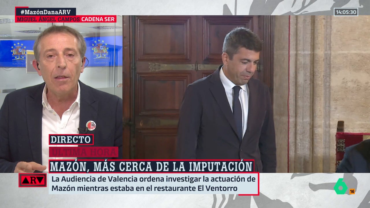 Miguel Ángel Campos, sobre la declaración de Vilaplana: "La Audiencia le indica a la jueza que puede investigar lo que pasó en 'El Ventorro' respecto a la DANA"