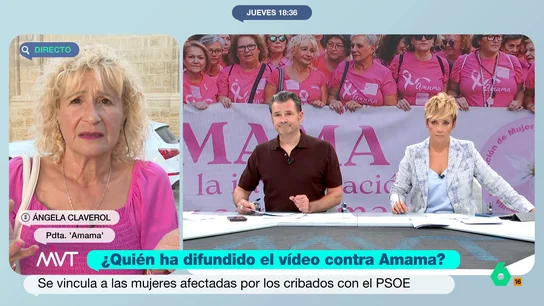 Ángela Claverol, presidenta de Amama: "Es un despropósito. Tenemos fotos con políticos del PSOE y con políticos del PP" Ángela Claverol, presidenta de Amama: "Es un despropósito. Tenemos fotos con políticos del PSOE y con políticos del PP"