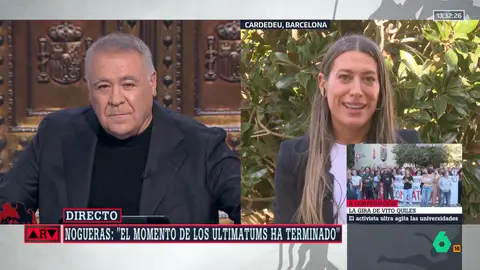 Nogueras advierte de que Junts "tomará decisiones" la próxima semana: "El tiempo de los ultimátums ha acabado y el PSOE no lo ha aprovechado" Nogueras advierte de que Junts "tomará decisiones" la próxima semana: "El tiempo de los ultimátums ha acabado y el PSOE no lo ha aprovechado"