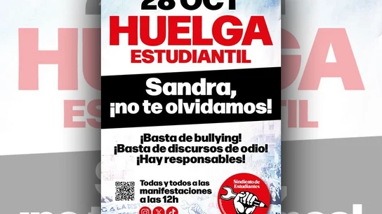 El Sindicato de Estudiantes convoca una manifestación contra el acoso escolar el 28 de octubre en Santander El Sindicato de Estudiantes convoca una manifestación el martes 28 de octubre contra el acoso escolar en Santander REMITIDA / HANDOUT por SINDICATO DE ESTUDIANTES Fotografía remitida a medios de comunicación exclusivamente para ilustrar la noticia a la que hace referencia la imagen, y citando la procedencia de la imagen en la firma 22/10/2025
