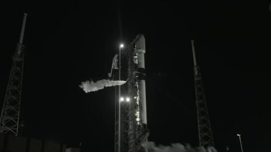 El sat&eacute;lite espa&ntilde;ol SpainSat NG II, durante su lanzamiento en Cabo Ca&ntilde;averal (Estados Unidos)