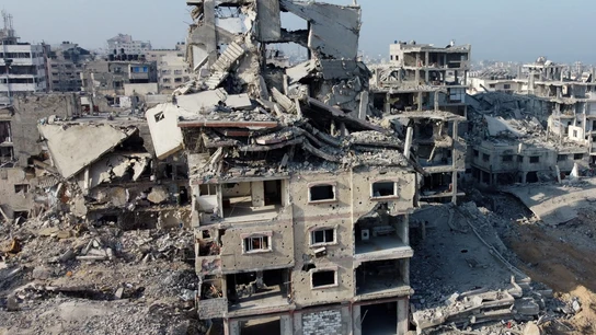 La destrucción de un barrio residencial en Ciudad de Gaza, a vista de dron La destrucción de un barrio residencial en Ciudad de Gaza, a vista de dron
