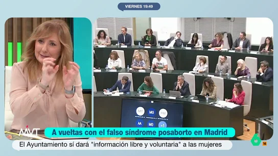 Mayte Alcaraz, sobre informar del 'síndrome post aborto': "Fue un error que el Ayuntamiento de Madrid no ha sabido gestionar" El regidor madrileño ha admitido en el pleno municipal de Madrid que el llamado 'síndorme post aborto' se apoyaba "en categorías científicas que no existen". A pesar de ello, ha decidido no no revocar esa medida.