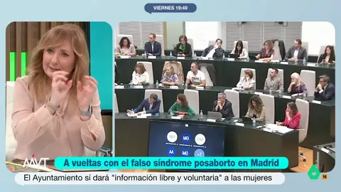 Mayte Alcaraz, sobre informar del 'síndrome post aborto': "Fue un error que el Ayuntamiento de Madrid no ha sabido gestionar" El regidor madrileño ha admitido en el pleno municipal de Madrid que el llamado 'síndorme post aborto' se apoyaba "en categorías científicas que no existen". A pesar de ello, ha decidido no no revocar esa medida.