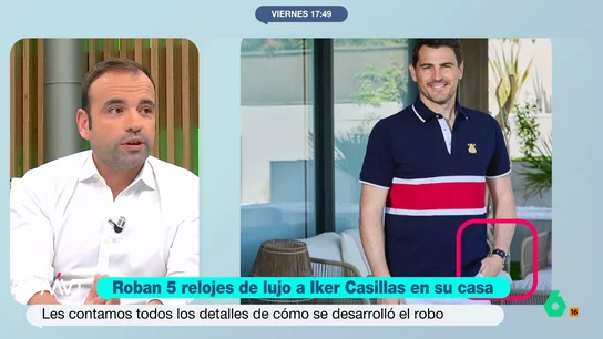 Julio Suárez, sobre el robo a Casillas: "Son piezas muy exclusivas que pueden tener un valor superior a 30.000 euros" El periodista deportivo señala que los relojes robados, además de un elevado valor económico, tienen también un alto valor simbólico ya que son obsequios por ganar títulos que incluyen serigrafías conmemorativas.