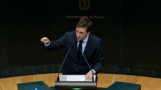 El alcalde de Madrid, José Luis Martínez Almeida, interviene este viernes en el pleno extraordinario del Ayuntamiento de Madrid El alcalde de Madrid, José Luis Martínez Almeida, interviene este viernes en el pleno extraordinario del Ayuntamiento de Madrid