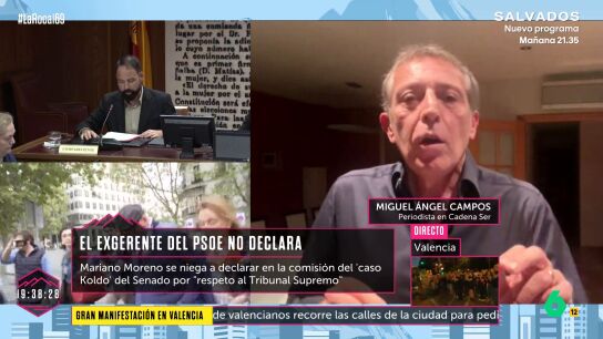 Miguel &Aacute;ngel Campos analiza la declaraci&oacute;n de la gerente del PSOE en el Senado: "Estuvo bastante mal preguntada"