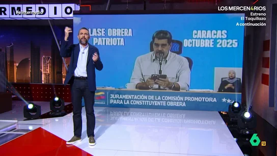 Dani Mateo analiza el inglés de Nicolás Maduro: "Creo que ya se ha pasado la última pantalla del 'Duolingo'" El presidente de Venezuela ha demostrado su nivel de inglés enviando un mensaje de paz dirigido a Donald Trump. "Es el John Lennon de nuestro tiempo", afirma el colaborador.
