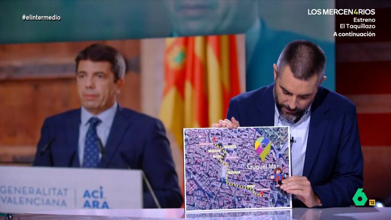 Dani Mateo recrea el itinerario de Mazón desde 'El Ventorro' al Palau: "Si al final dimite se lo van a rifar como taxista"