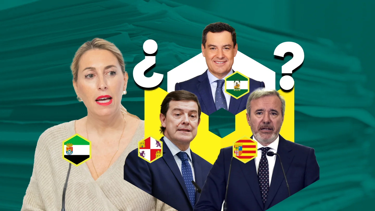 María Guardiola, Juanma Moreno, Alfonso Fernández Mañueco y Jorge Azcón. María Guardiola, Juanma Moreno, Alfonso Fernández Mañueco y Jorge Azcón.