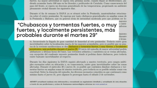 Cr&oacute;nica de una DANA anunciada: la AEMET s&iacute; avis&oacute;, pese a las mentiras de Maz&oacute;n sobre el 29 de octubre