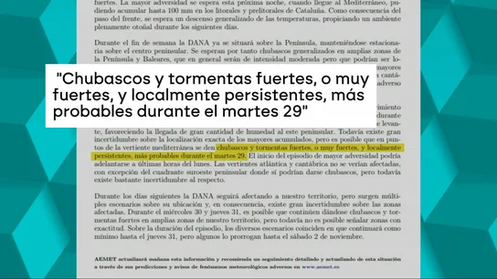 Crónica de una DANA anunciada: la AEMET sí avisó, pese a las mentiras de Mazón sobre el 29 de octubre Crónica de una DANA anunciada: la AEMET sí avisó, pese a las mentiras de Mazón sobre el 29 de octubre