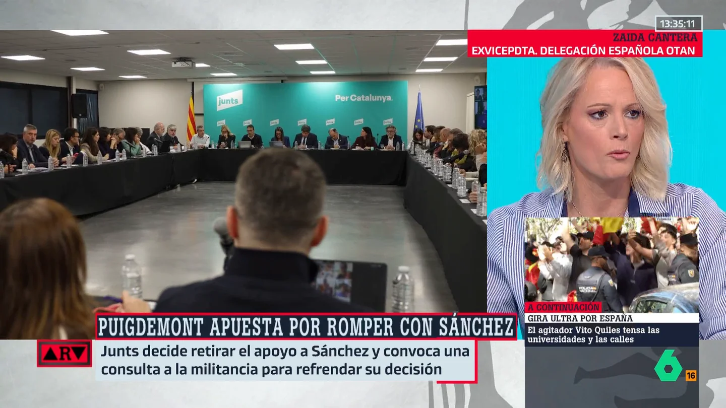 Zaida Cantera denuncia "la hipocresía del PP" por su acercamiento a Puigdemont: "Ahora le tienden la mano al prófugo de la justicia, a un golpista" Zaida Cantera denuncia "la hipocresía del PP" por su acercamiento a Puigdemont: "Ahora le tienden la mano al prófugo de la justicia, a un golpista"