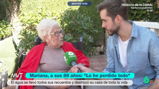 La historia de Mariana, una mujer de 88 años que vio desaparecer su vida durante la DANA: "Lo he perdido todo, no tengo nada" La historia de Mariana, una mujer de 88 años que vio desaparecer su vida durante la DANA: "Lo he perdido todo, no tengo nada"