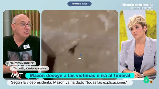 Ernesto Martínez, familiar de una desaparecida por la DANA: "Mazón no ha demostrado ser ni presidente ni honorable· Ernesto Martínez, familiar de una desaparecida por la DANA: "Mazón no ha demostrado ser ni presidente ni honorable·