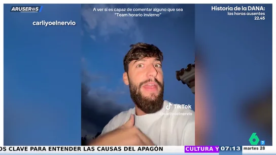Carliyo estalla contra el horario de invierno en este vídeo: "¿Tiene que venir un muchacho de Málaga a deciros que no somos noruegos?" Carliyo estalla contra el horario de invierno en este vídeo: "¿Tiene que venir un muchacho de Málaga a deciros que no somos noruegos?"