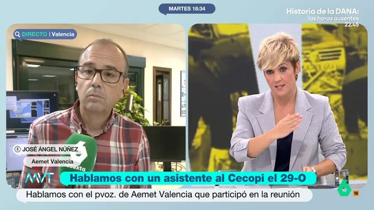 José Ángel Núñez (AEMET) recuerda como vivió la reunión en el CECOPI: "La sensación era de falta de toma de decisiones" José Ángel Núñez (AEMET) recuerda como vivió la reunión en el CECOPI: "La sensación era de falta de toma de decisiones"