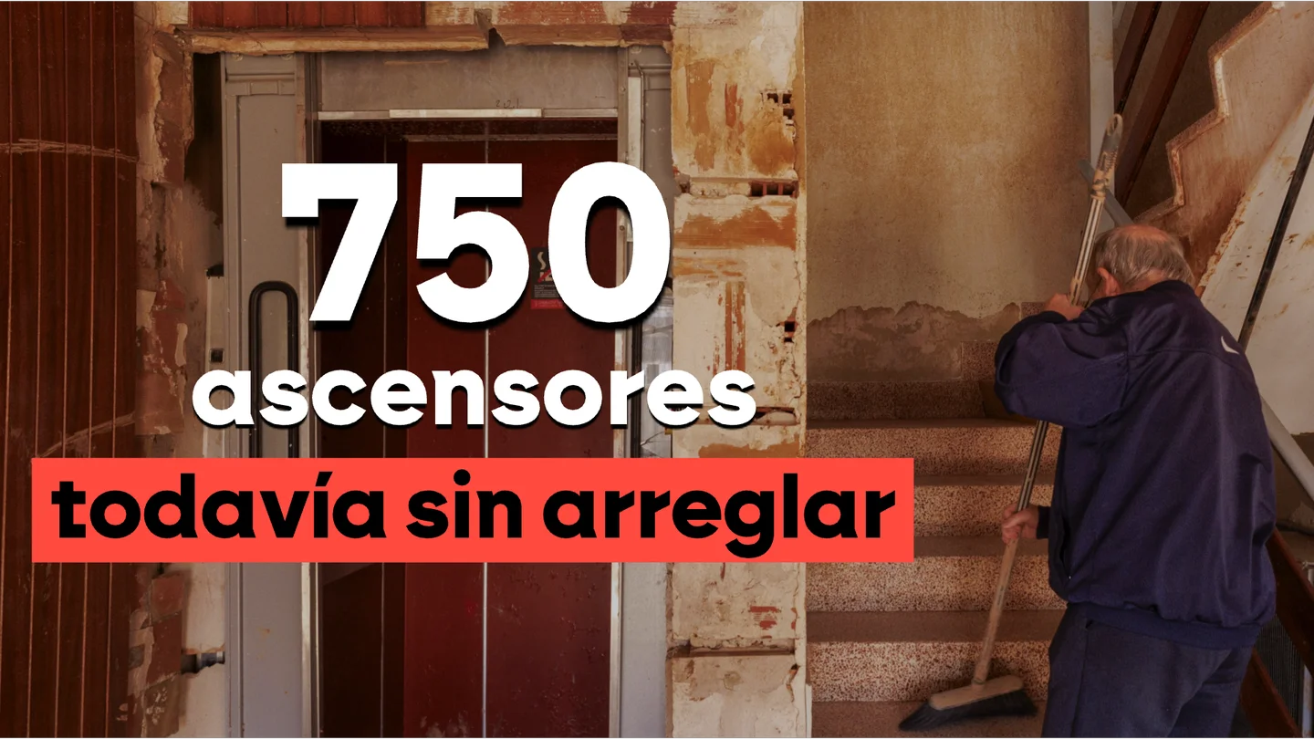 Más de 7.000 ascensores se estropearon por la DANA. Más de 7.000 ascensores se estropearon por la DANA.
