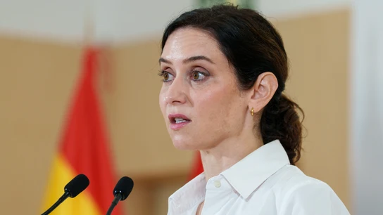 Isabel Díaz Ayuso, presidenta de la Comunidad de Madrid, en una rueda de prensa Isabel Díaz Ayuso, presidenta de la Comunidad de Madrid, en una rueda de prensa