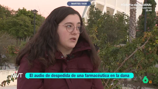 El desgarrador audio de Silvia, la farmacéutica atrapada durante la DANA: "Me estoy ahogando y no puedo ya más" El desgarrador audio de Silvia, la farmacéutica atrapada durante la DANA: "Me estoy ahogando y no puedo ya más"